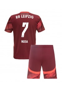 RB Leipzig Antonio Nusa #7 Babytruitje Uit tenue Kind 2024-25 Korte Mouw (+ Korte broeken)